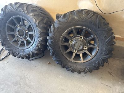 Set of 2 Maxxis Bighorn 29x11.00R14 ATV/UTV Tires on Polaris RZR Wheels would make great spares