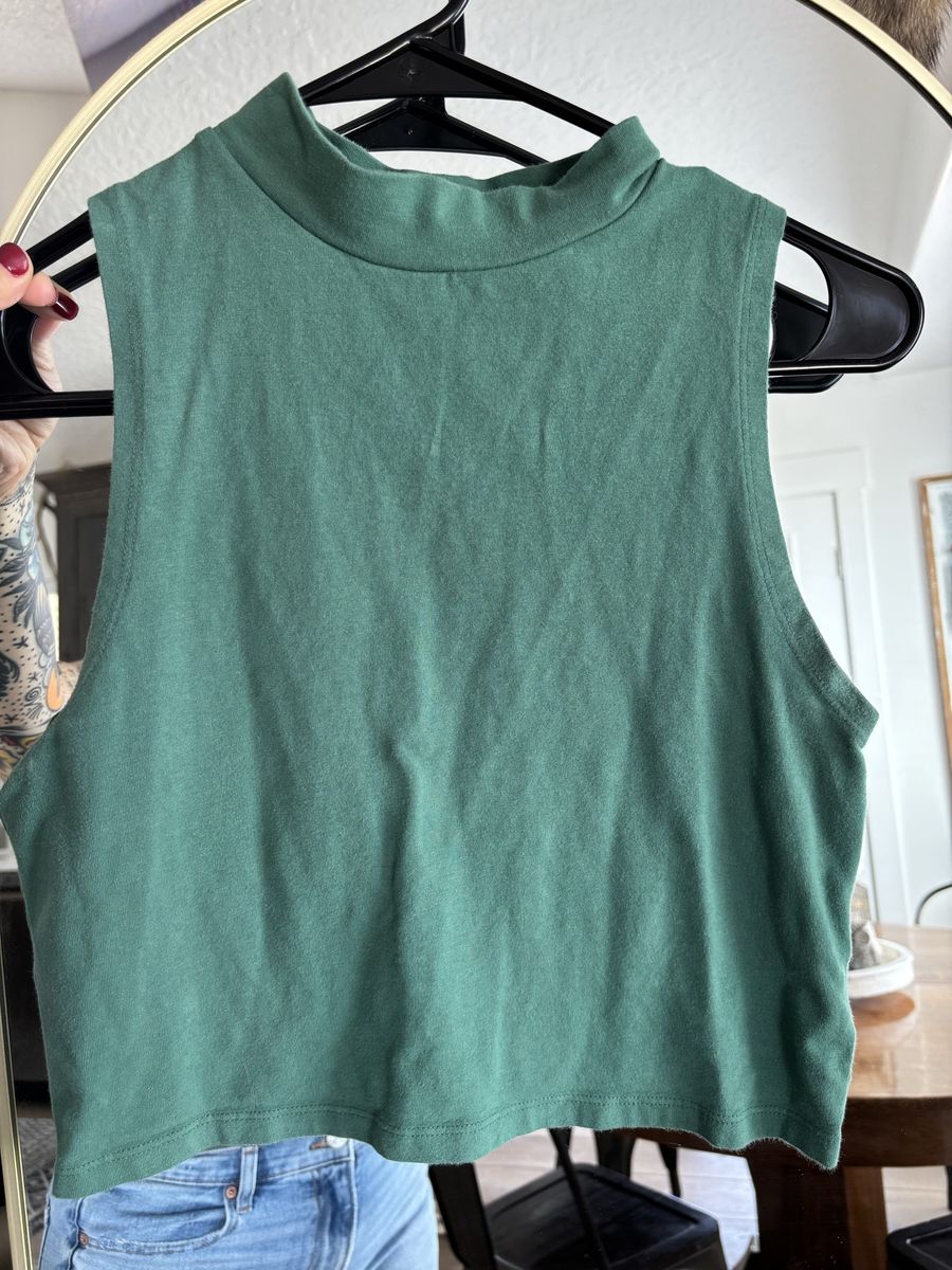 Wild fable Mock Neck Crop Top - Green