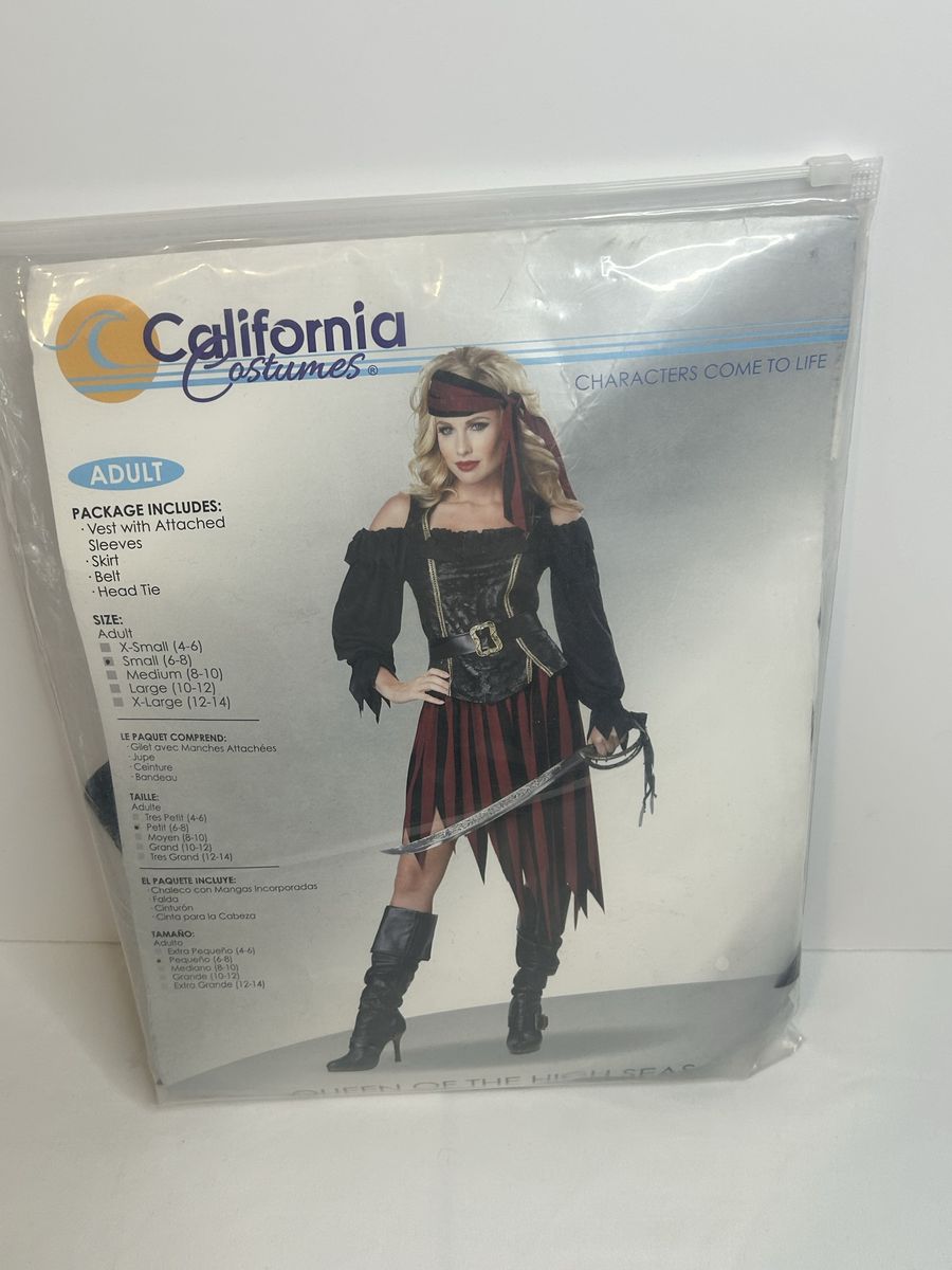 California Costumes Queen of the High Seas Pirate Costume Adult Size Small 6-8