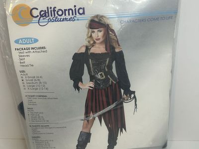 California Costumes Queen of the High Seas Pirate Costume Adult Size Small 6-8