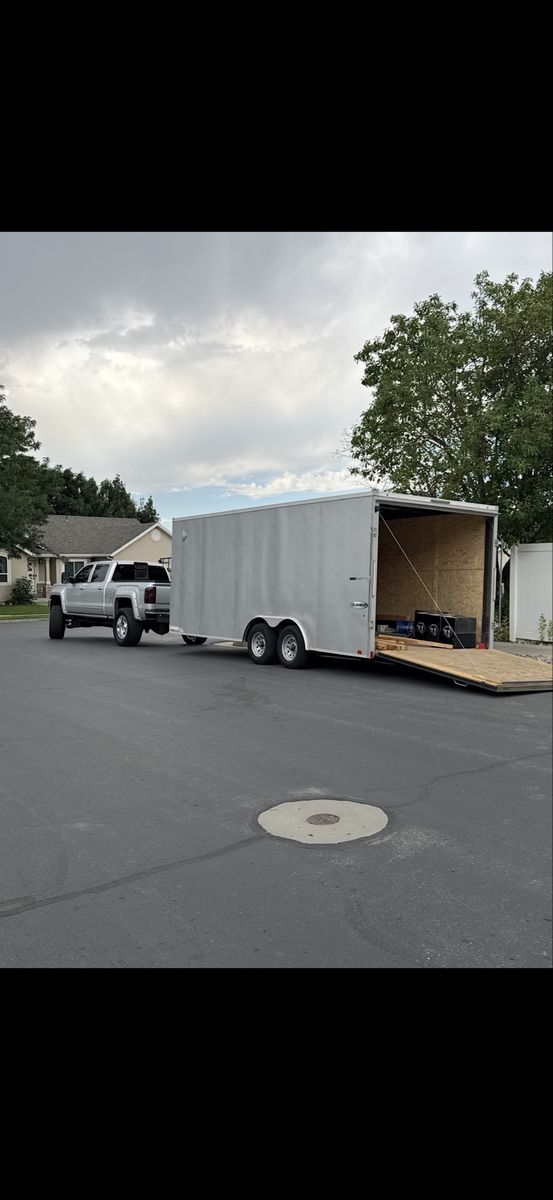 Enclosed Tandem Axle Cargo Trailer with Rear Ramp Door