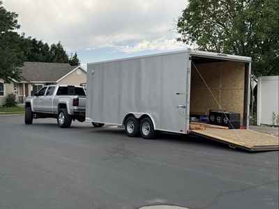 Enclosed Tandem Axle Cargo Trailer with Rear Ramp Door