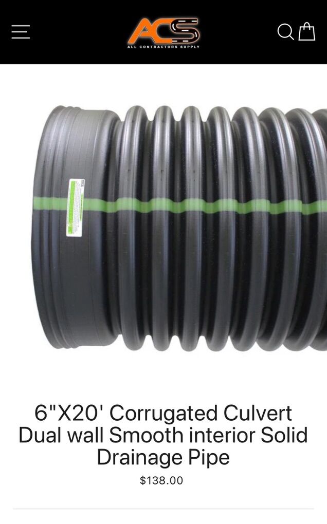 Six Inch X Twenty Feet ADS Dual Wall High Density