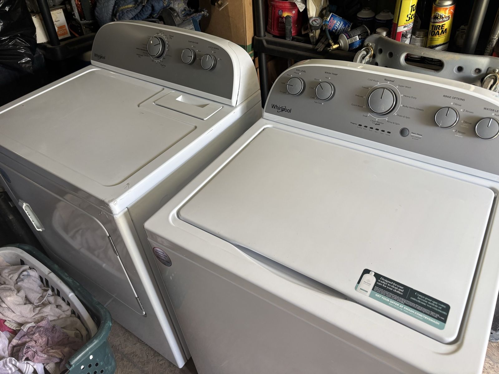 Whirlpool super capacity washer and electric dryer