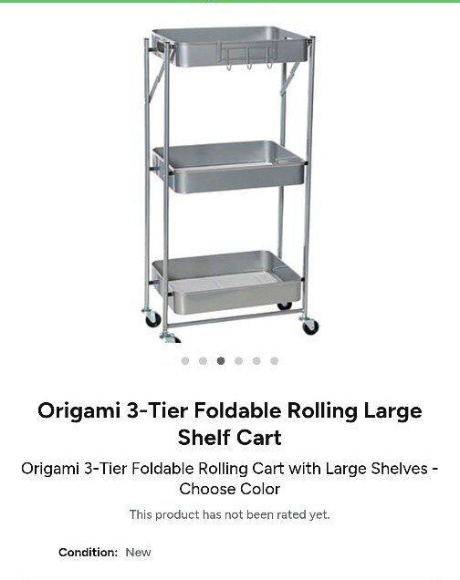 NEW ORIGAMI folding shelf with wheels