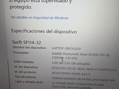 Acer Swift SF114-32 Laptop - Intel Pentium Silver N5000, 4GB RAM, 64-bit OS (64GB storage)