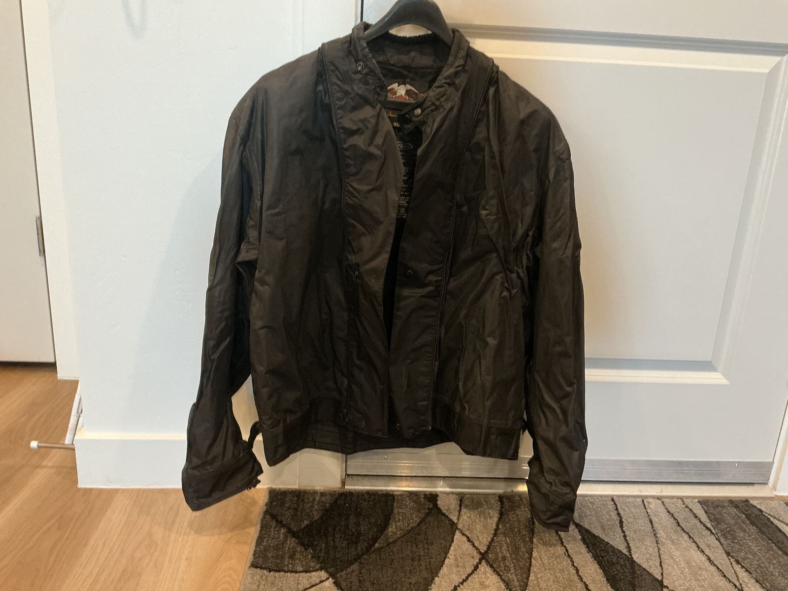 Harley-Davidson Men's Black Nylon Motorcycle Jacket, Size XL, Wind & Water Resistant