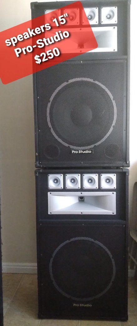Pro-Studio 15" PA/DJ Speakers - Pair