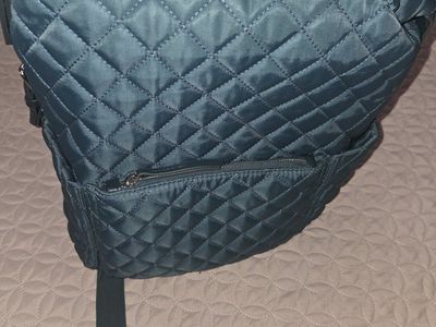 Tommy Bahama Teal Blue Quilted Nylon Backpack NWOT