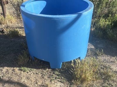 Blue Plastic Round Water Trough / Planter - Durable & Versatile