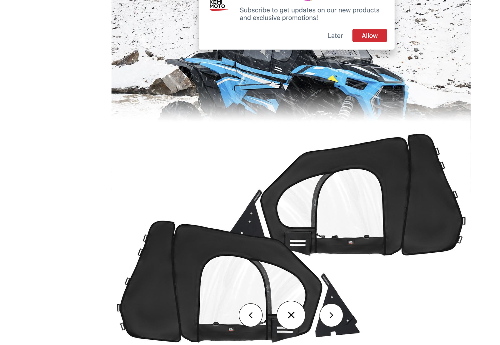 New in Box Upper Doors with Steel Frame for Polaris RZR XP 1000 / XP Turbo 2016-2023