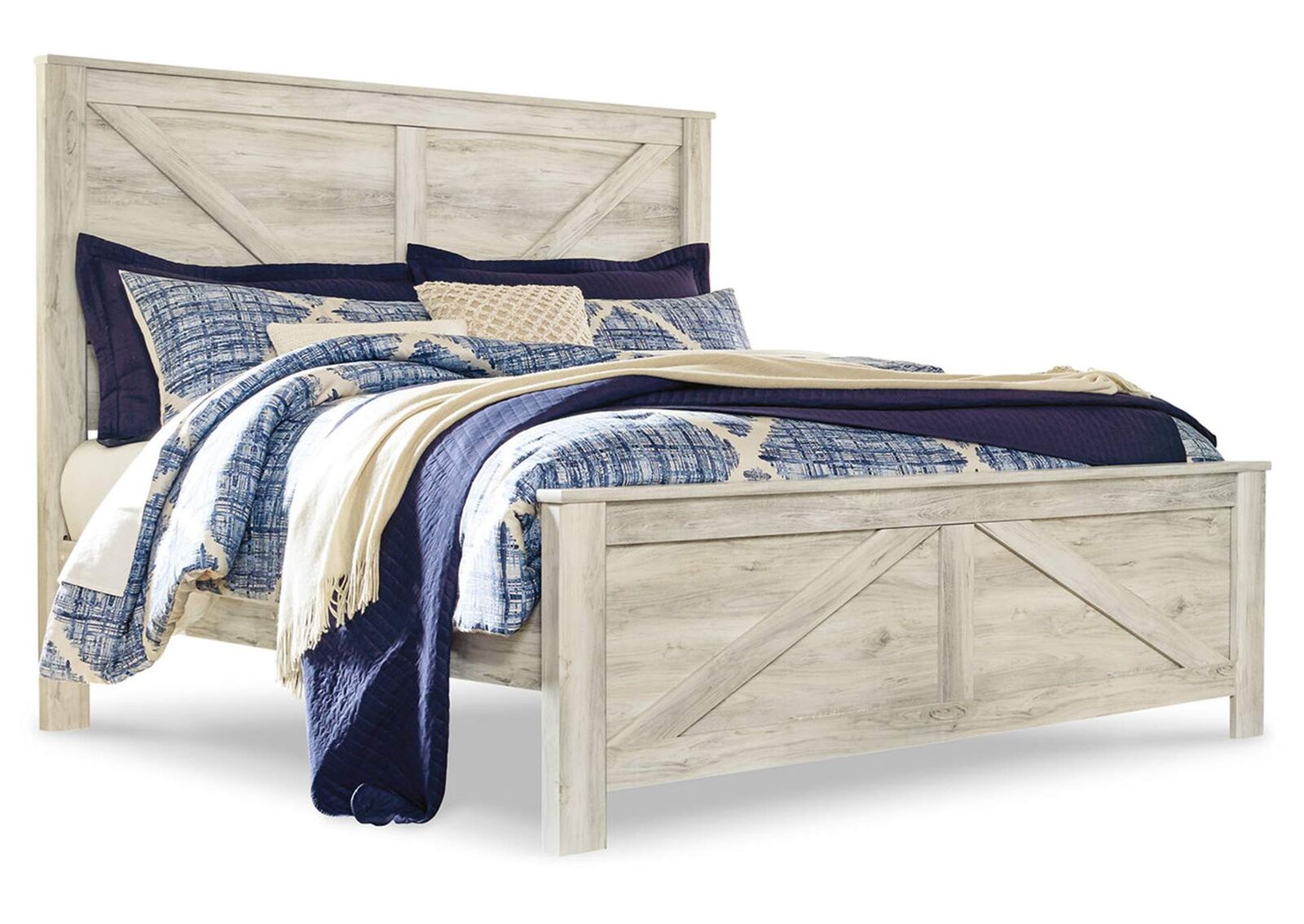 Bellaby King Crossbuck Panel Bed - Single Item - Bedroom Furniture - Action Home Furniture
