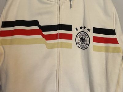 DFB Germany Deutscher Fussball Bund White Zip-Up Hoodie Size XXL