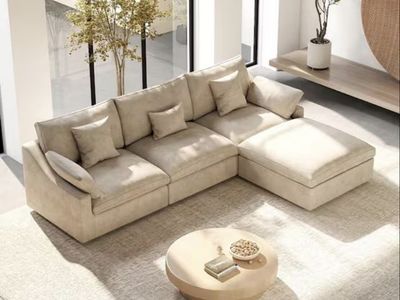 4-Piece Oversized L-Shaped Cloud Modular Sectional Sofa