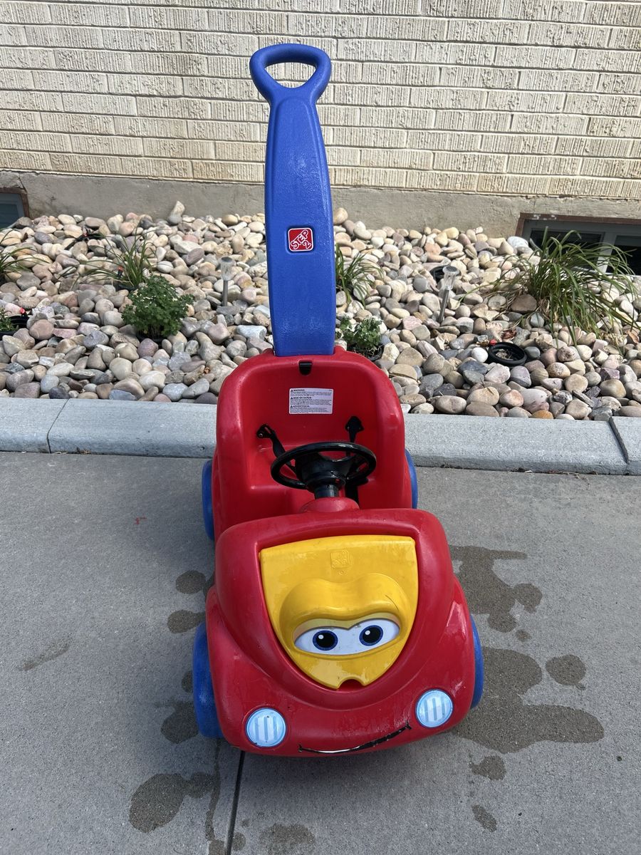 Step2 Push Around Buggy Kids Ride-On Car, Red with Blue Handle