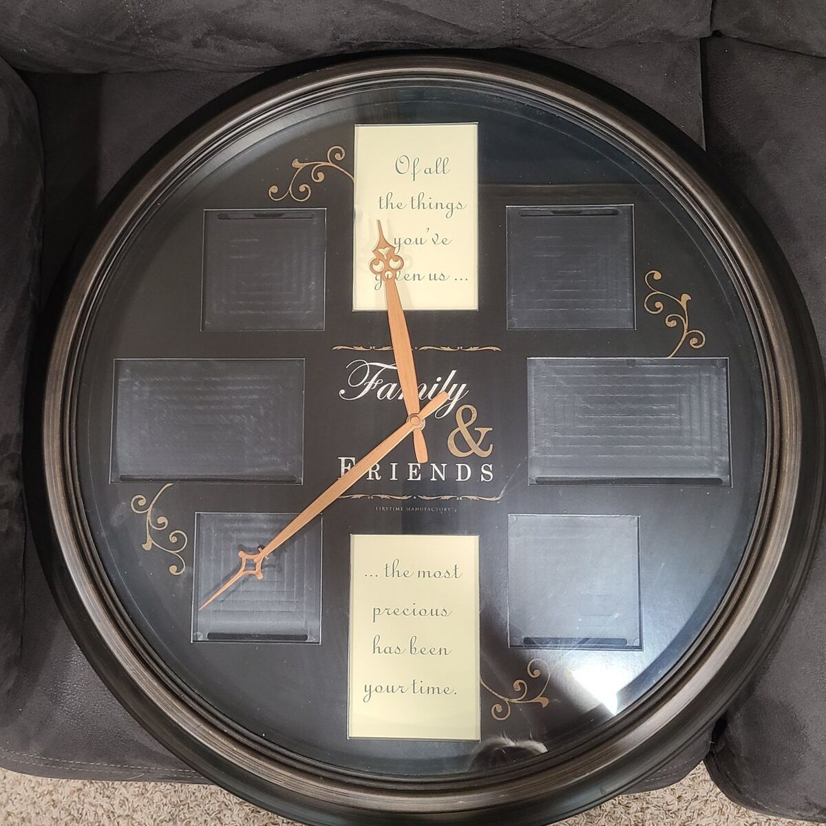 Wall Clock with 8 photo openings