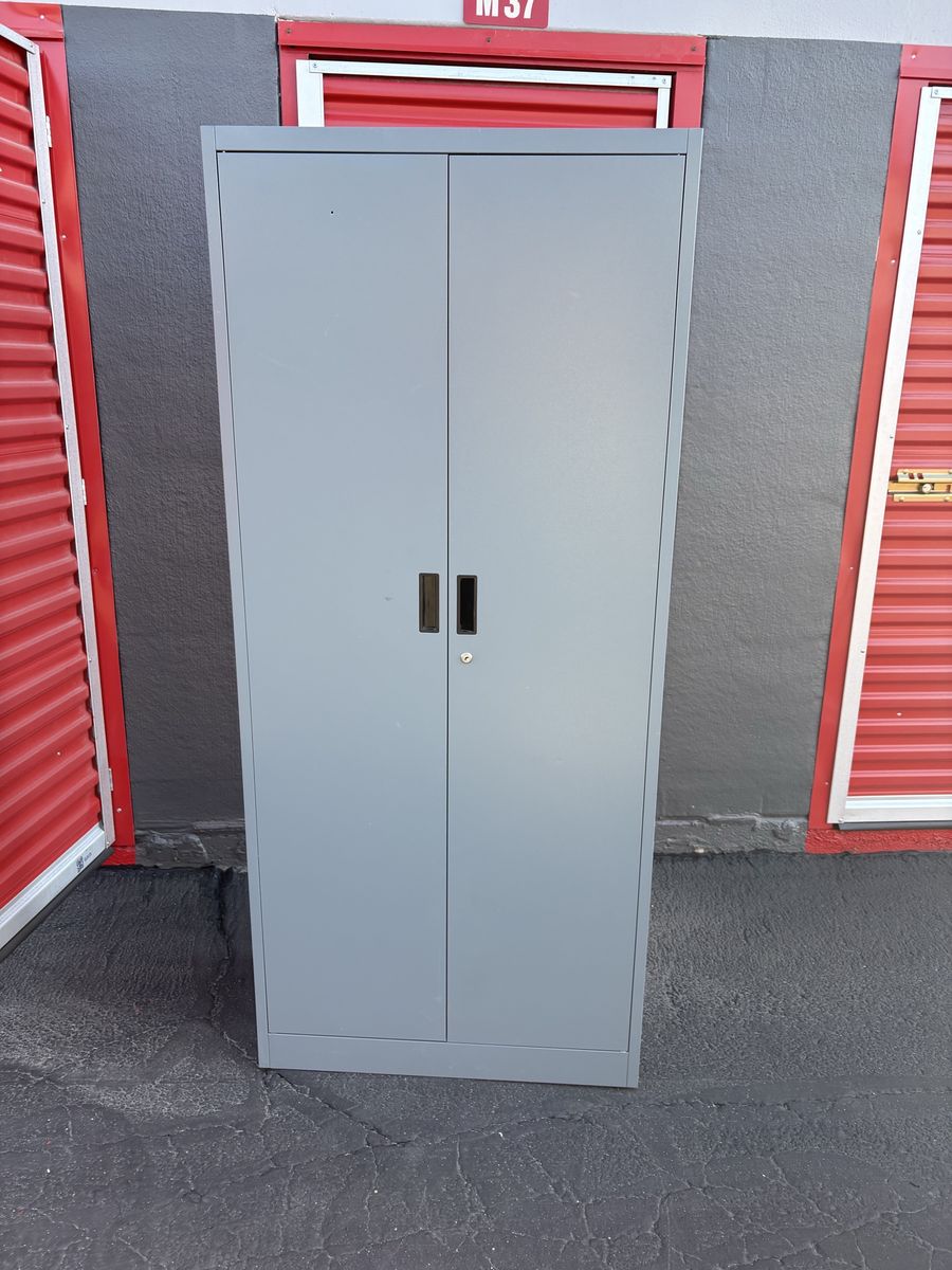 Locking Steel Storage Cabinet w/ 4 Adjustable Shelves