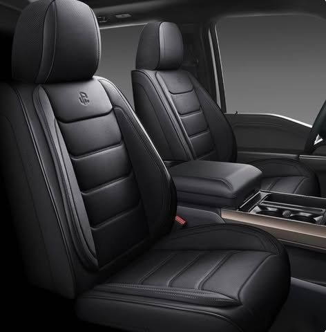 Luxurious Black Faux Leather Full Surround Car Seat Covers - Front & Rear Protection