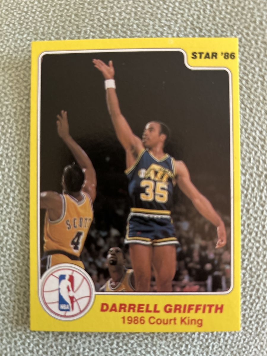 1986 Star Company Darrell Griffith #35 Yellow Court King Basketball Card NBA Utah Jazz Vintage Star ‘86 Basketball Card
