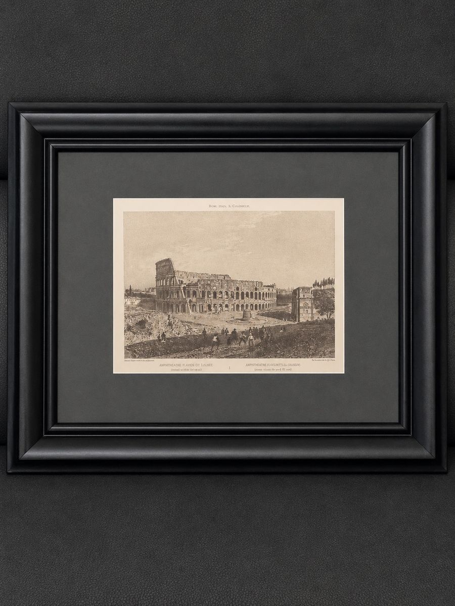 Antique French Lithographs of Rome – Benoist / Charpentier – Circa 1870 – Framed Pair