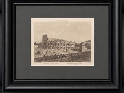 Antique French Lithographs of Rome – Benoist / Charpentier – Circa 1870 – Framed Pair