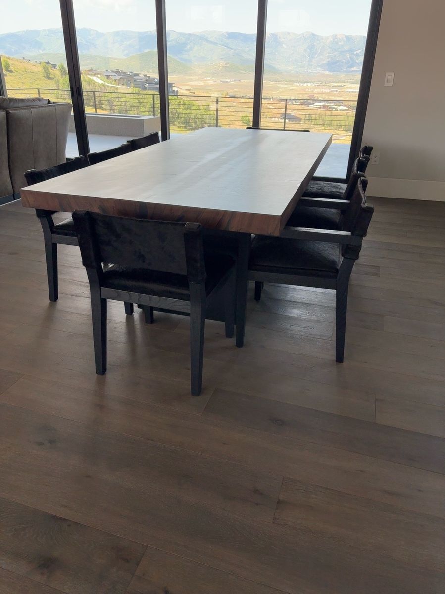 Contemporary Live Edge Dining Table | Seats 8 | Solid Wood