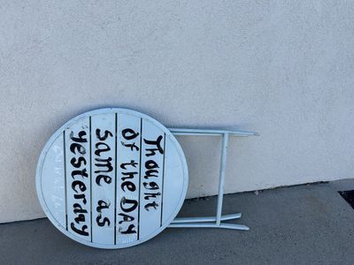 Table Metal Round Folding Small Patio Outdoor Dining