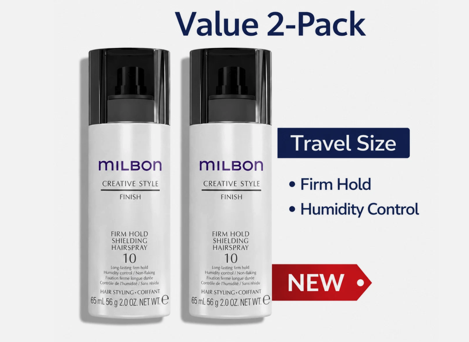 MILBON Firm Hold Shielding Hairspray #10 Travel Size 2-Pack 2oz NEW Fast Ship