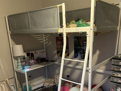 Loft kids bunk bed with desk