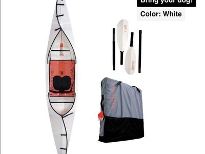 Oru Kayak Beach LT Folding Portable Kayak Bundle - 12'1" White w/ Paddle & Carry Bag