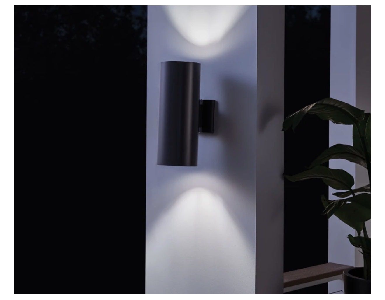 2x Kichler Cylinder 2 Light 15" Tall Outdoor Wall Sconce