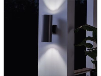 2x Kichler Cylinder 2 Light 15" Tall Outdoor Wall Sconce
