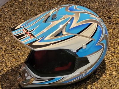 Youth Motocross Helmet, Blue/ White, Size XL