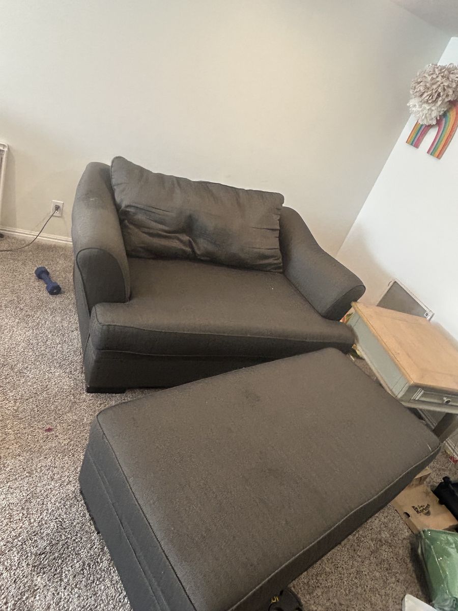 FREE oversized chair and half with large ottoman