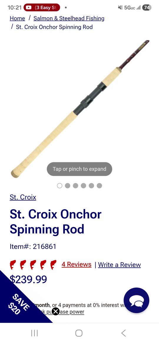 St Croix salmon/steelhead/trout rod NEW