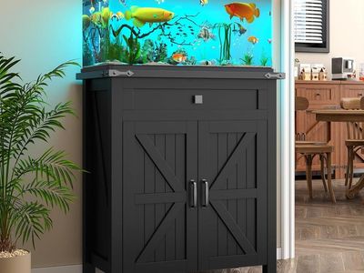 20 Gallon Fish Tank Stand with Power Outlets and Drawer, Farmhouse Aquarium Stand, Reptile, Turtle