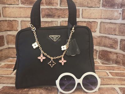 Prada Black Nylon Bag with Silver prada Triangle