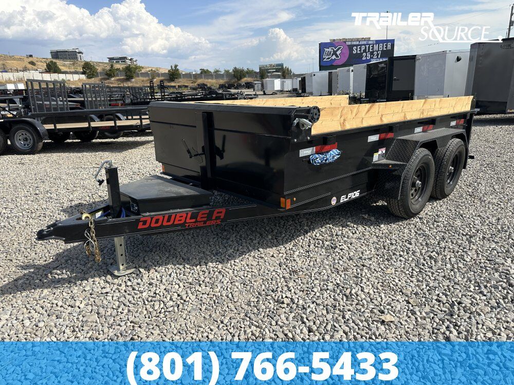 6x12 Double A Excel Series ELP Dump Trailer - 20" Sides - 11.5K GVWR Stabilizer Jacks