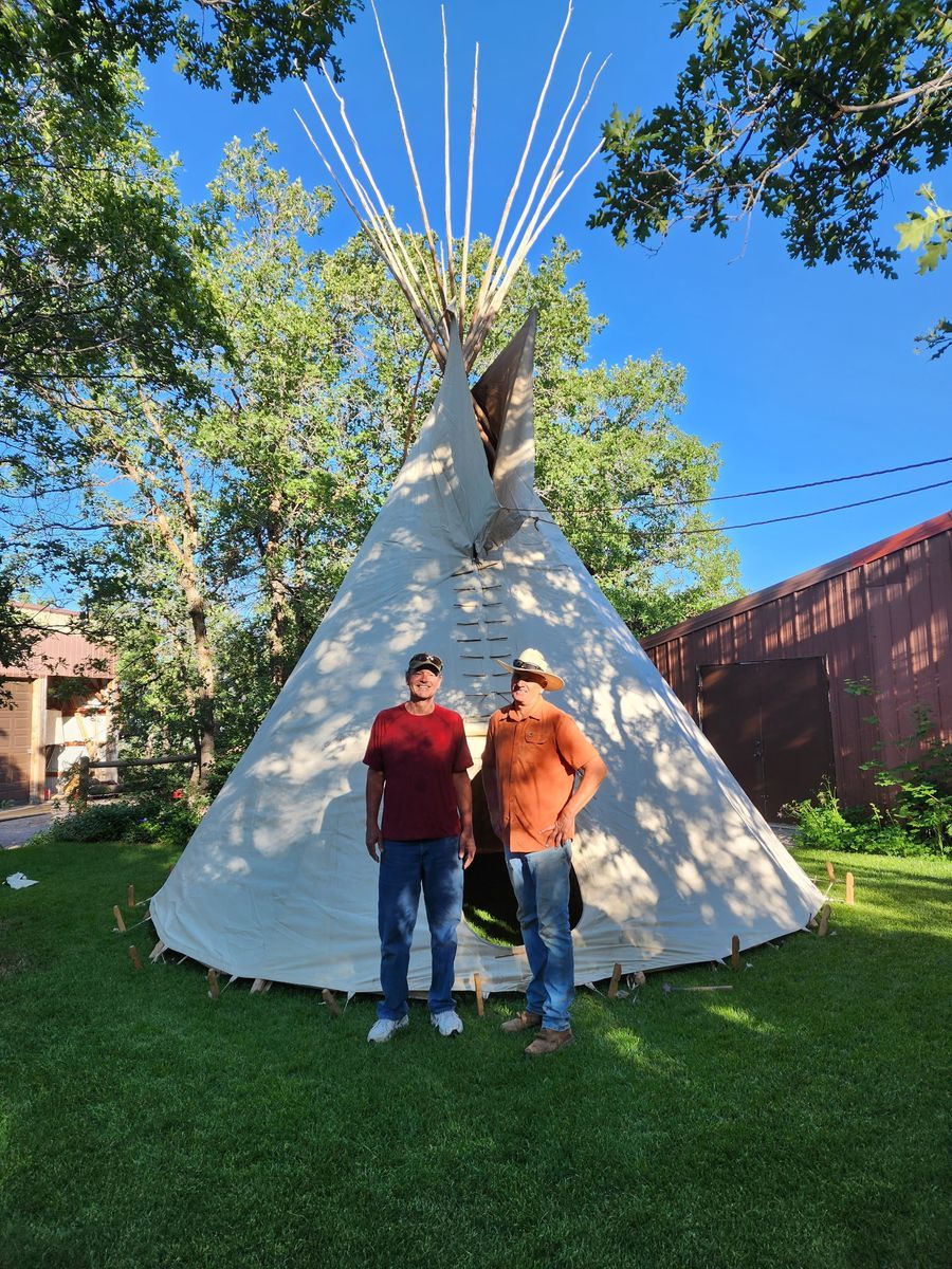 30ft Used Teepee Tent with Poles & Custom Trailer - Good Condition