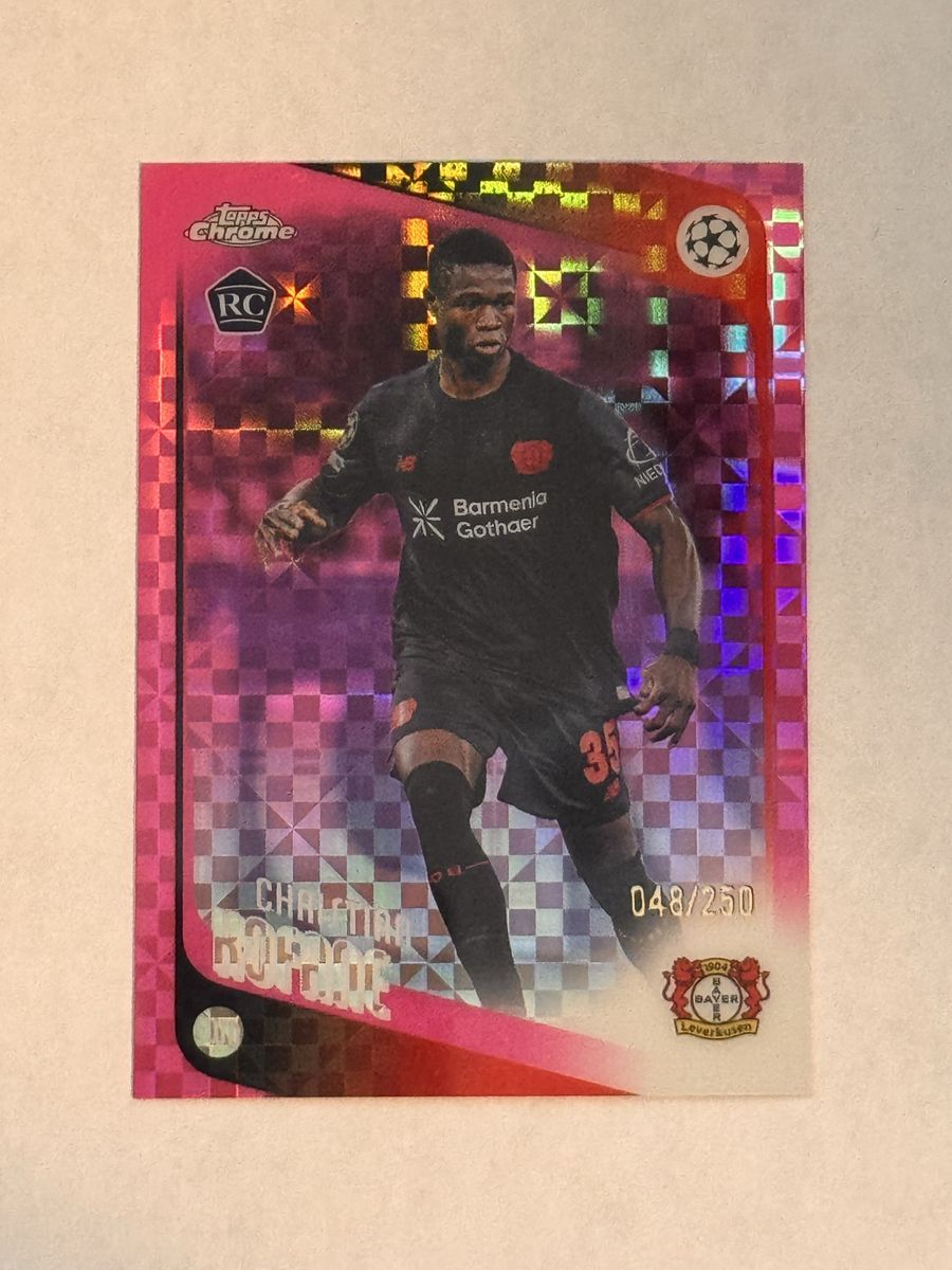2025-26 Topps Chrome UEFA CC - Christian Kofane Rookie Pink X-Fractor /250