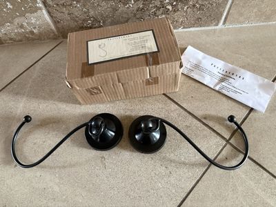 2 New Large Black Pottery Barn Curtain Hold Backs