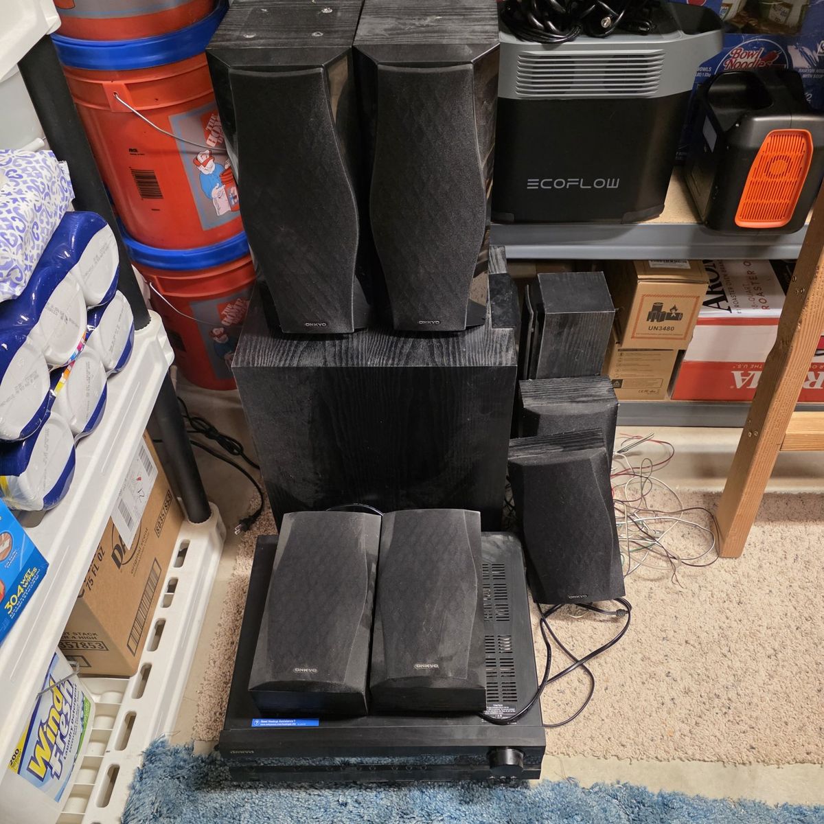 Onkyo 7.1 Channel Home Theater Speaker System with Receiver & Subwoofer - Black