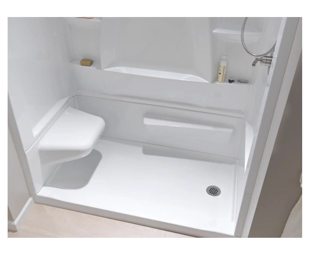 NEW Delta Classic 500 Seated Shower Wall Surround - Left Seat (60" x 32")