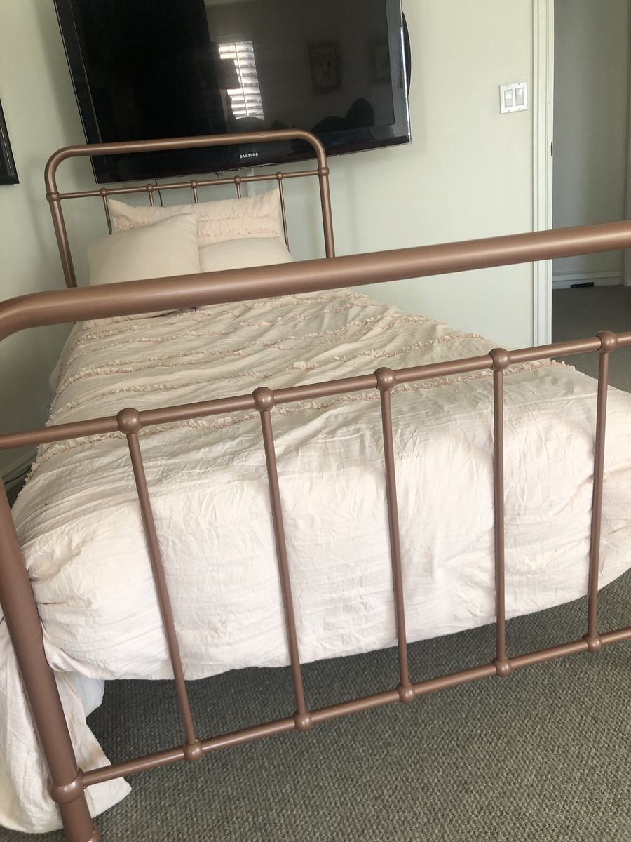 Rose gold twin bed frame