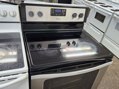 NICE WHIRLPOOL STAINLESS STEEL GLASS TOP RANGE! W-WARRANTY