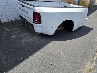 OEM 2019+ Ram 3500 Dually 8ft Bed White Truck Bed Box Tailgate Taillights & Bumper Hitch