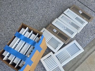 TruAire 2x10 amd 4x10 Floor Register Vents Bulk Lot White and Brown