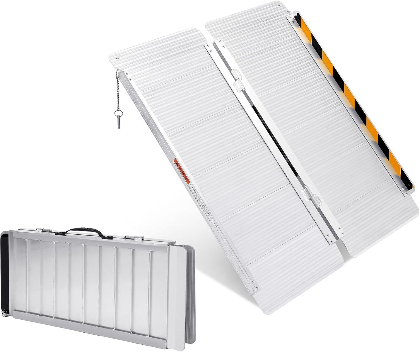 2' Portable Lightweight Folding Heavy Duty with Anti-Slip Surface Wheelchair Ramp