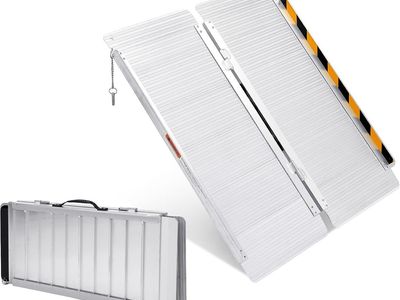 2' Portable Lightweight Folding Heavy Duty with Anti-Slip Surface Wheelchair Ramp