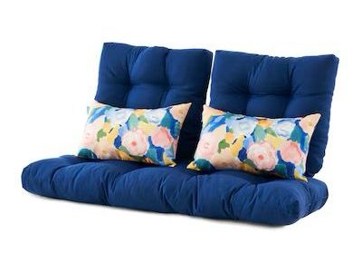 New ARTPLAN Blue Outdoor Cushion Set of 5 Loveseat